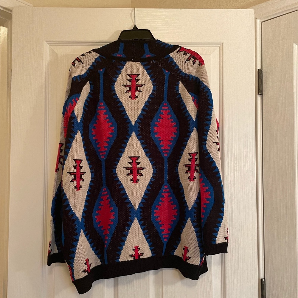 NWT Material Girl Open Knit Aztec Printed Sweater - Picture 10 of 13